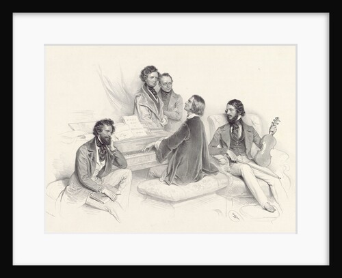 Matinee at Liszts home. (Composer Hector Berlioz, the composer Carl Czerny and the violinist Heinri by Anonymous
