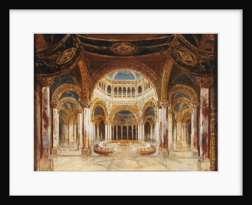 The Temple of the Holy Grail. Set design for opera Parsifal by Richard Wagner, 1882 by Anonymous