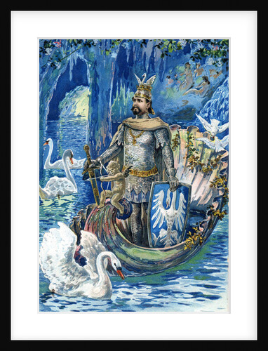 King Ludwig II as Lohengrin in the Blue Grotto of Linderhof Palace, c. 1900 by Anonymous