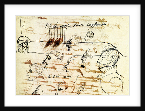 Sheet with drawing of the execution of the Decembrists, 1826-1827 by Anonymous