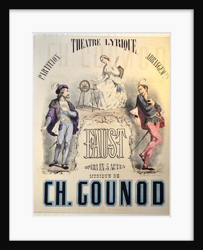 Premiere Poster for the opera Faust by Charles Gounod at the Théâtre Lyrique, March 19, 1859, 1859 by Anonymous