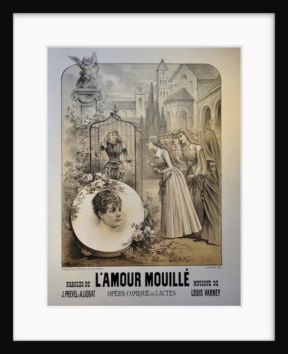 Poster for the Operetta Lamour mouillé by Louis Varney, 1887 by Anonymous