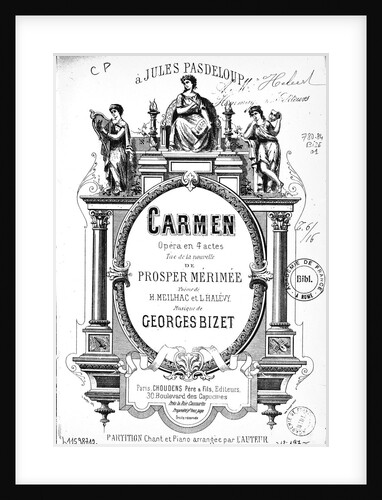 Cover of the vocal score of opera Carmen by Georges Bizet, 1875 by Anonymous