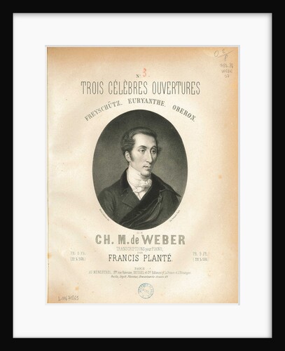 Cover of the Trois Célèbres Ouvertures by Carl Maria von Weber, 1869 by Anonymous