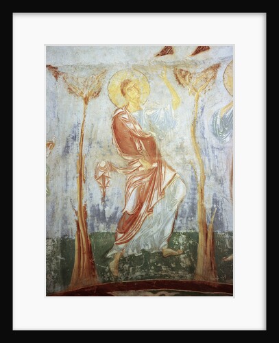 Thomas the Apostle. Fresco of the St. Georges Church, Staraya Ladoga, 12th century by Anonymous