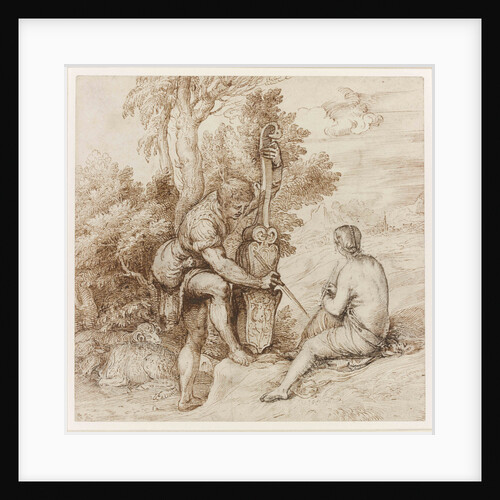 Two Arcadian Musicians in a Landscape by Anonymous