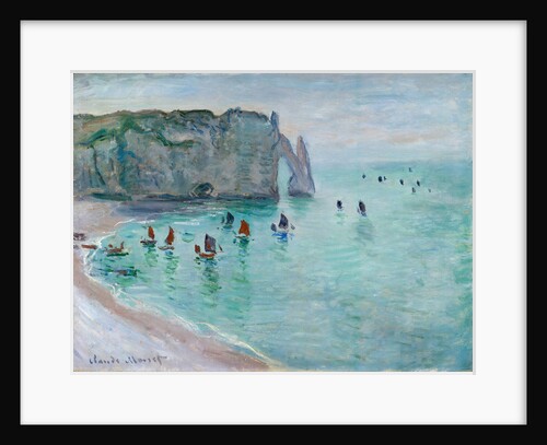 Étretat, La Porte dAval, Fishing Boats Leaving the Harbour, ca 1885 by Anonymous