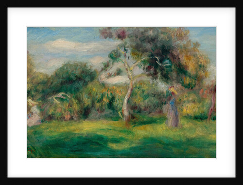 Meadow, trees and women, ca 1899 by Anonymous