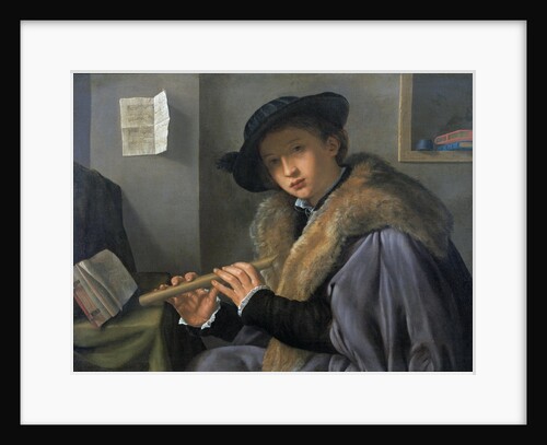 Portrait of a man with flute, c. 1525 by Anonymous