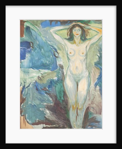 Standing nude against blue background, 1925-1930 by Anonymous