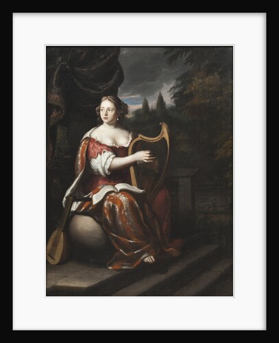 Lady Playing the Harp by Anonymous