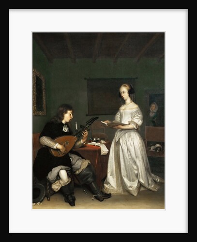 The Duet: Singer and Theorbo Player, 1669 by Anonymous
