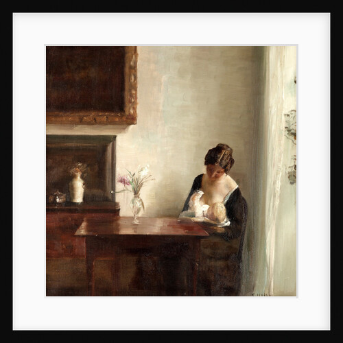 Interior with Mother and Child by Anonymous