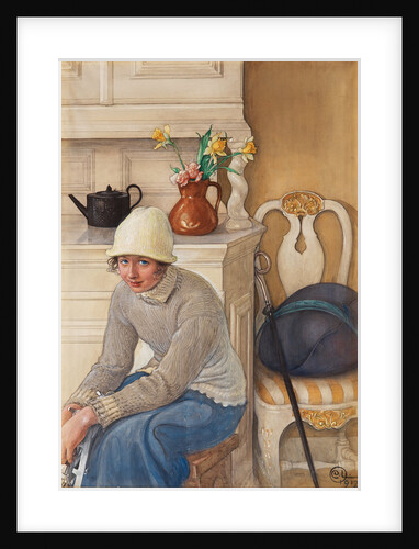 Girl with ice skates, 1917 by Anonymous