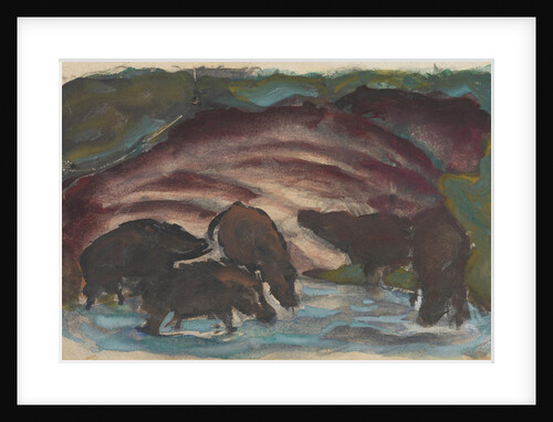 Wild Boars in the Water, 1910-1911 by Anonymous