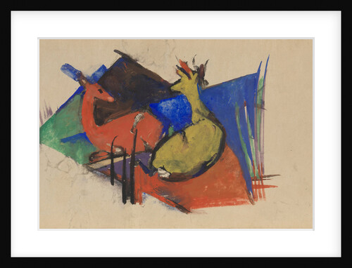 Two Deer Lying Down, 1912-1913 by Anonymous