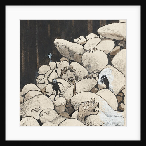 Trolls amongst the stones. Illustration for Bland tomtar och troll (Among Gnomes and Trolls) by Al by Anonymous