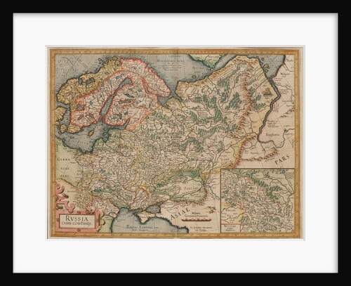 Russia cum Confinijs. Map of Russia, ca 1595 by Anonymous