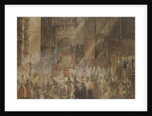King Gustav III of Sweden Attending Christmas Mass in St Peters Basilica in Vatican, 1783, 1780s by Anonymous