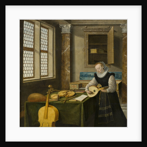 Lady Playing the Lute by Anonymous