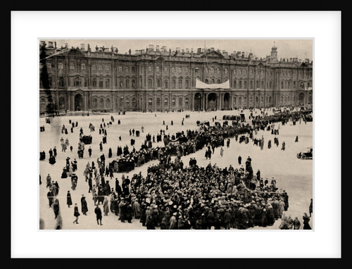 Demonstrators gather in front of the Winter Palace in Petrograd, 1917 by Anonymous