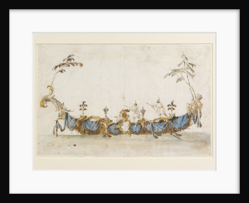 Design for a Bissona, with two gondoliers in Chinese dress, ca 1766-1770 by Anonymous