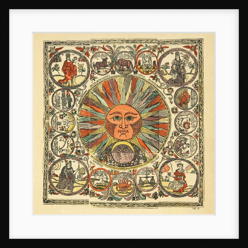 Sun and Zodiac, 19th century by Anonymous