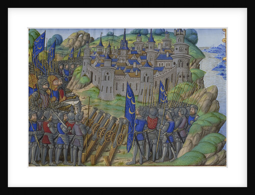 Hannibals army at the city of Naples. Miniature from: Vie dHannibal by Plutarch, 16th century by Anonymous