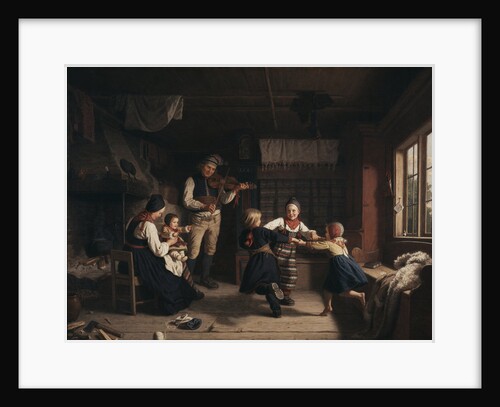 Sunday Evening in a Farmhouse in Dalarna, 1860 by Anonymous
