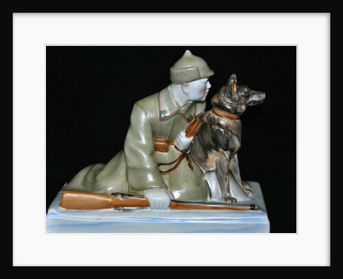 Soviet border guard with his dog, End 1930s by Anonymous