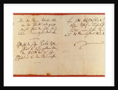 From the Ode to Joy (An die Freude). Autograph manuscript, 1785 by Anonymous