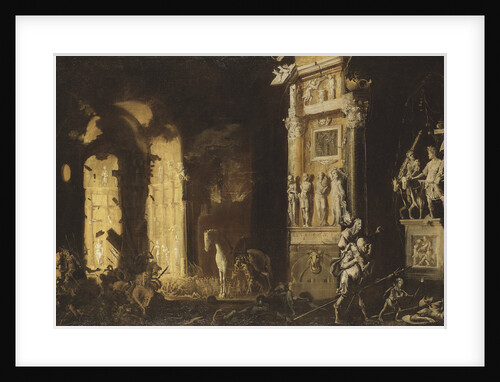 The Fire of Troy with Aeneas Carrying Anchises by Anonymous