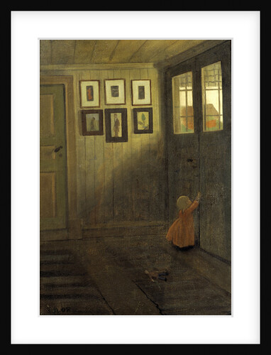 The Girl at the Door. Interior of the Artists home, Älvängen, 1908 by Anonymous