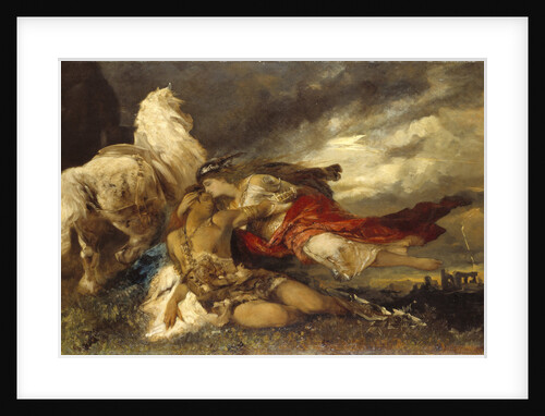 Valkyrie and a Dying Hero by Anonymous