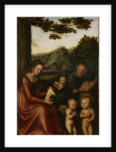 The Holy Family surrounded by Angels. Altarpiece of the Virgin (left wing), 1510-1515 by Anonymous