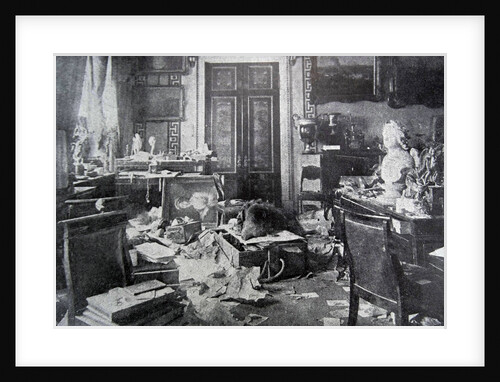 The demolished study of Tsar Nicholas II at the Winter Palace, 1917 by Anonymous