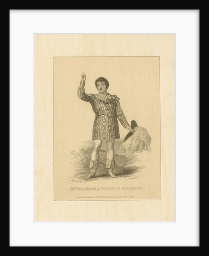 John Braham as Prince Orlando, 1828 by Anonymous