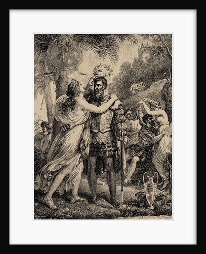 Vasco da Gama on the Island of Love. Illustration for The Lusiads by Luiz de Camoes, 1817 by Anonymous