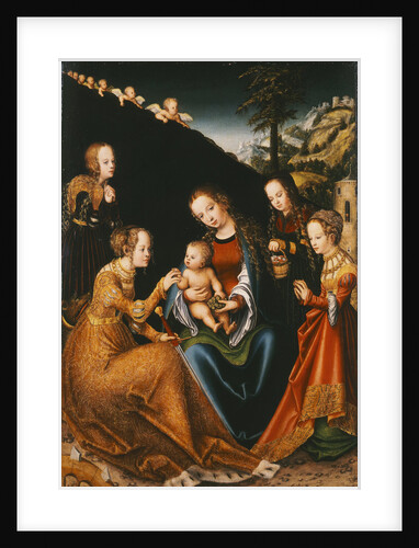 The Mystic Marriage of Saint Catherine of Alexandria with Saints Dorothy, Margaret and Barbara, ca 1 by Anonymous