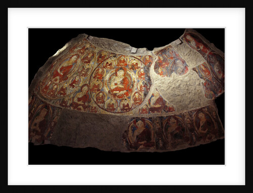 Fragment of the Fresco with Buddhas in the cupola of a grotto by Anonymous