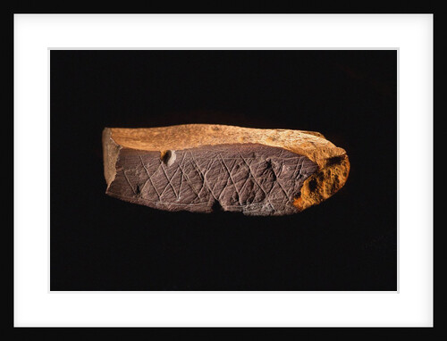 Engraved Ocher Plaque from Blombos Cave, South Africa. The oldest artifact of mankind, 70th millenni by Anonymous