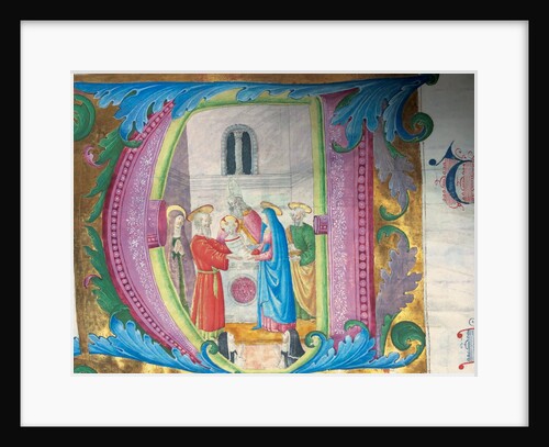 Initial A. The Presentation of Jesus at the Temple, c. 1550 by Anonymous