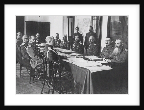 Meeting at the Headquarters (Stavka) of the Commander-in-chief of the Russian Imperial Army in Mogil by Anonymous