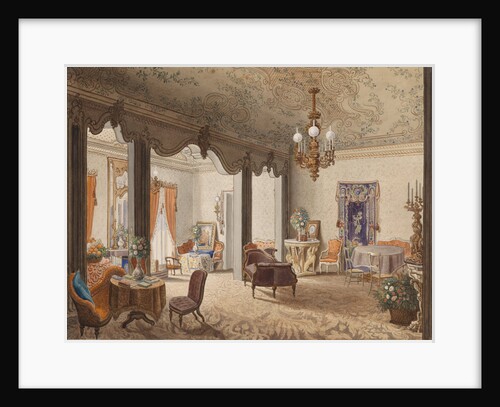 Drawing Room of Empress Alexandra Feodorovna at the Villa Butera near Palermo, 1846 by Anonymous