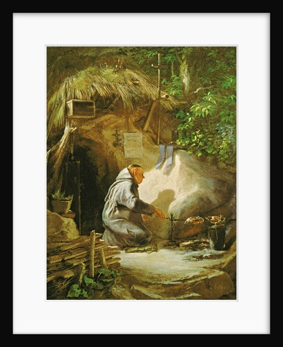 Hermit, Roasting a Chicken, 1841 by Anonymous