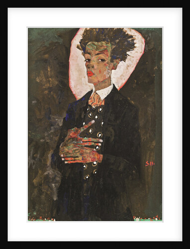 Self-Portrait with Peacock Vest Standing, 1911 by Anonymous