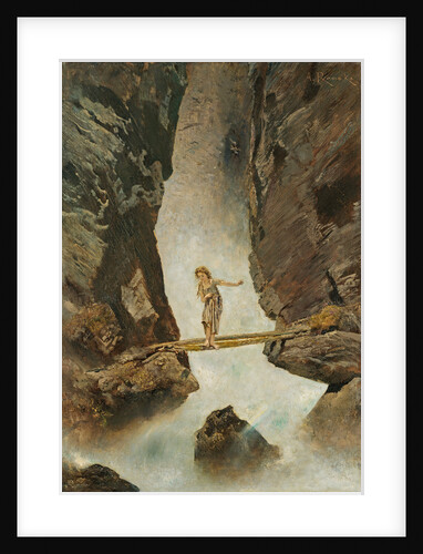 Girl Crossing a Mountain Torrent, 1880-1882 by Anonymous