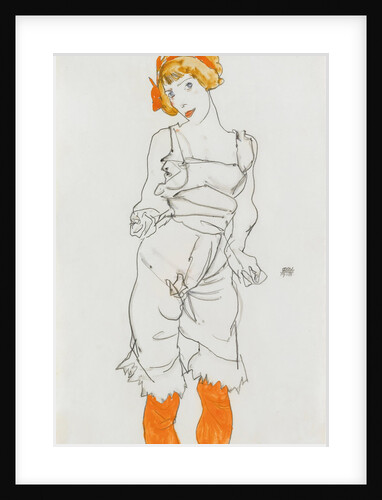 Woman in Underclothes and Stockings (Wally Neuzil), 1913 by Anonymous