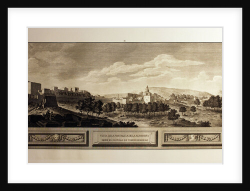 View of the fortress of the Alhambra from the Torres Bermejas castle, 1775 by Anonymous