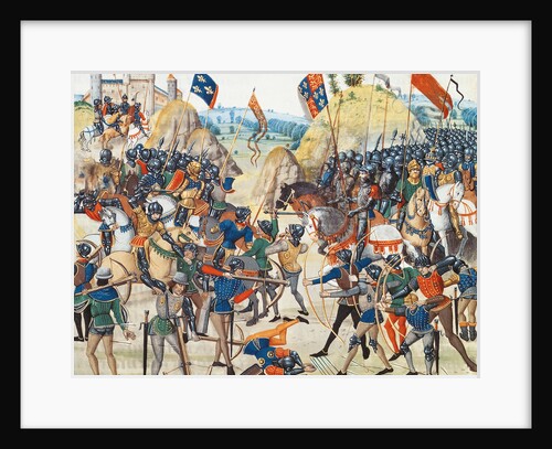 The Battle of Crécy on 26 August 1346 (Miniature from the Grandes Chroniques de France by Jean Frois by Anonymous